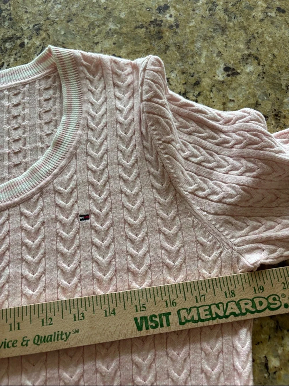 Tommy Hilfiger‎ Pink Crewneck Cable Knit Sweater Women's XL Tennis Prep Varsity